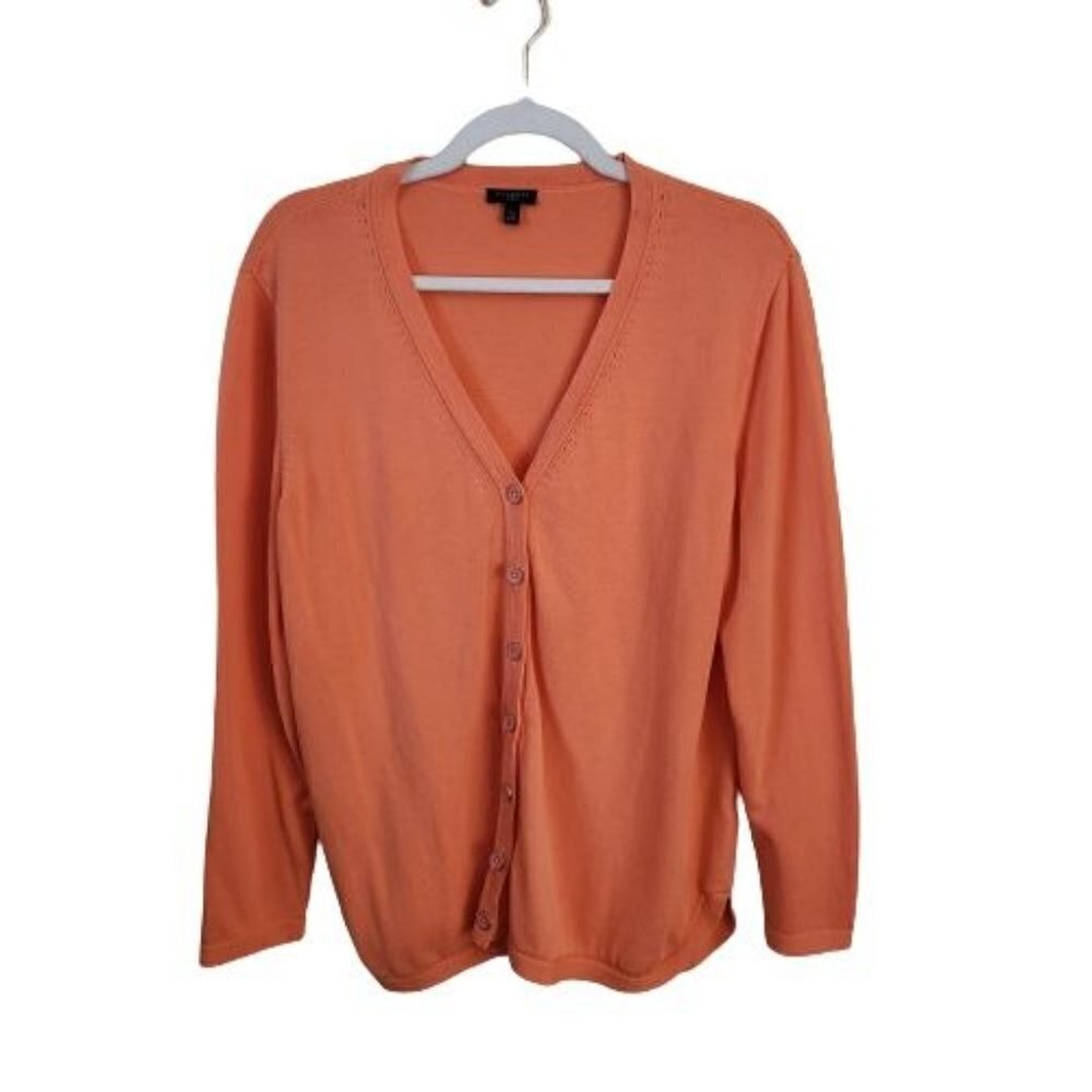 Talbots Coral V Neck Cardigan Sweater Size XLp